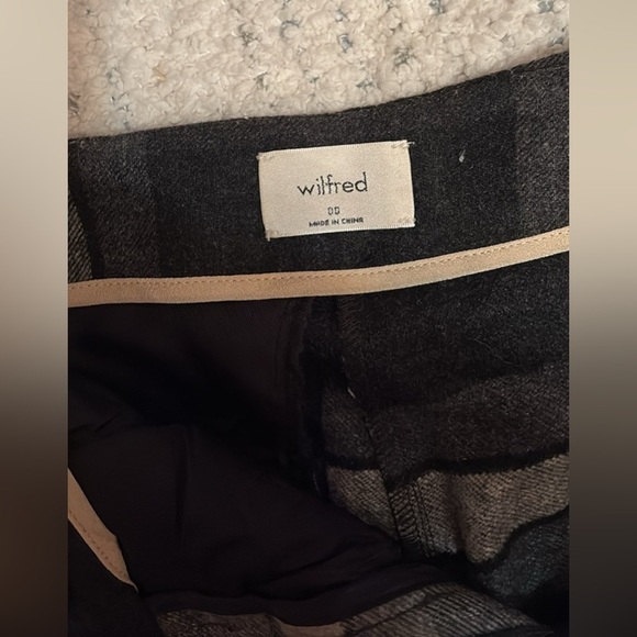 Aritzia Wilfred Chambery Wool Pants Size 00 High Waist Cropped Plaid Trousers | - Picture 4 of 6